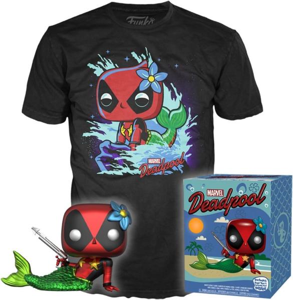 FUNKO POP! - MARVEL Deadpool Mermaid Deadpool 321 mit Tee T-​Shirt